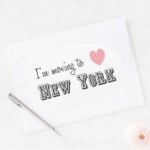 Ik ga naar New York Ovale Sticker (Envelop)