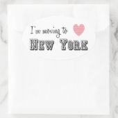 Ik ga naar New York Ovale Sticker (Tas)