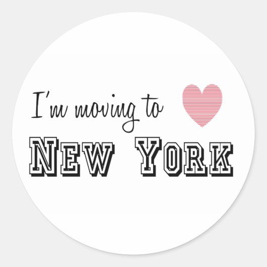 Ik ga naar New York Ronde Sticker (Voorkant)