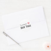 Ik ga naar New York Ronde Sticker (Envelop)