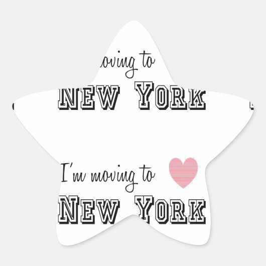 Ik ga naar New York Ster Sticker (Voorkant)