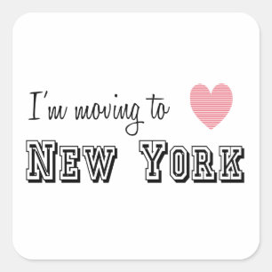 Ik ga naar New York Vierkante Sticker