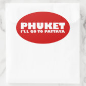 IK GA NAAR PATTAYA OVALE STICKER (Tas)