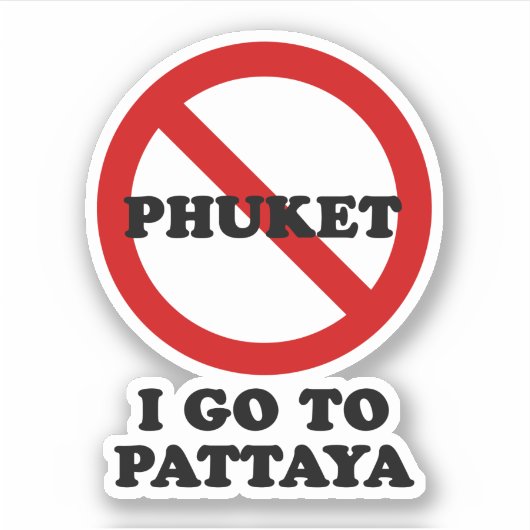 IK GA NAAR PATTAYA STICKER (Voorkant)