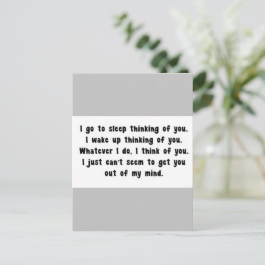 IK GA NAAR SLAAPDENKEN OVER JULLIE MISSCHIEN DAT J BRIEFKAART (Staand voorkant)