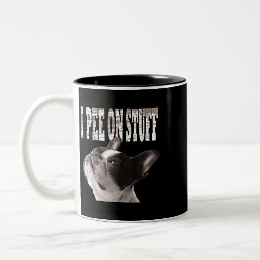 Ik ga naar Stuff Funny Cute French Bulldog Oders 4 Tweekleurige Koffiemok (Links)