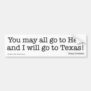 Ik ga naar Texas. Bumpersticker