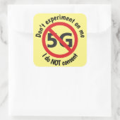 Ik ga niet akkoord met 5G Vierkante Sticker (Tas)