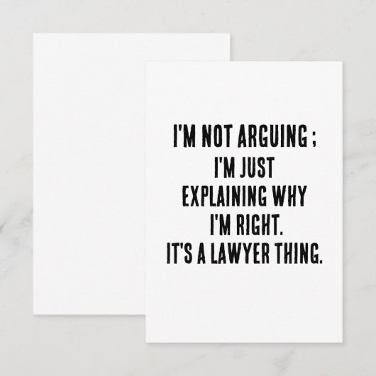 Ik ga niet discussiëren; ik leg alleen uit waarom bedankkaart (Voorkant / Achterkant)