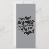 "Ik Ga Niet Discussiëren Uitnodiging" Kaart (Achterkant)