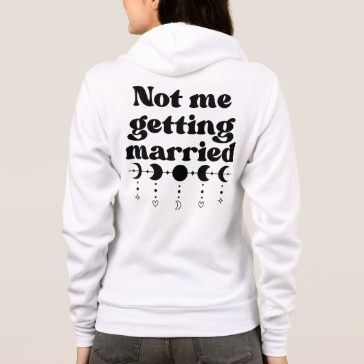 Ik ga niet grappig trouwen hoodie (Achterkant)