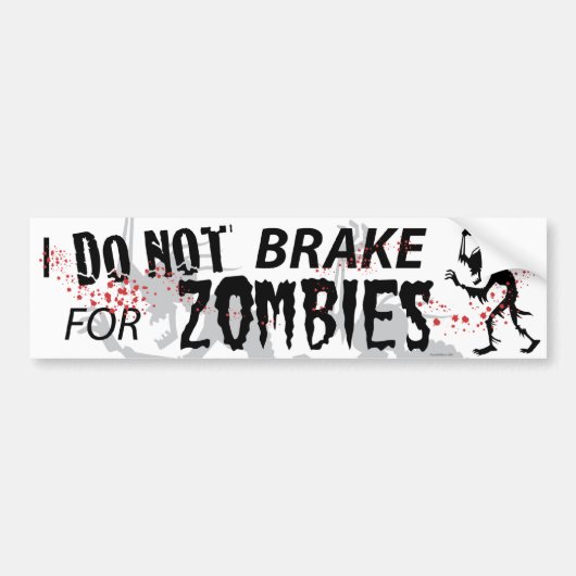 Ik ga niet remmen voor Zombies - wit Bumpersticker (Voorkant)