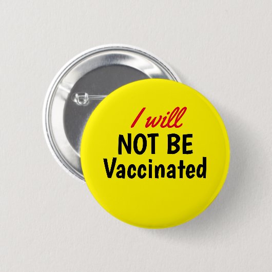 IK GA NIET Vaccineren Gele Button (Voorkant /achterkant)