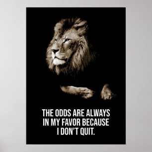 Ik ga niet weg - Lion Success Mindset Motivation Poster