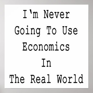 Ik ga nooit economen gebruiken in de echte wereld poster