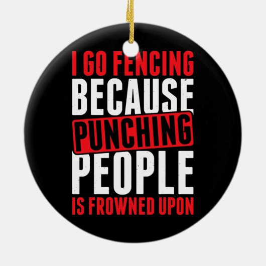 Ik ga omheinen, omdat mensen worden afgeschilderd keramisch ornament (Achterkant)