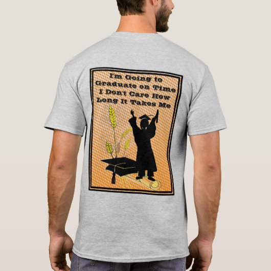 Ik ga op tijd Afstuderen worden T-shirt (Achterkant)