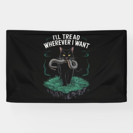 Ik ga overal waar ik een grappige kattenliefhebber spandoek (Horizontaal)