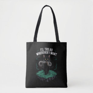 Ik ga overal waar ik een grappige kattenliefhebber tote bag