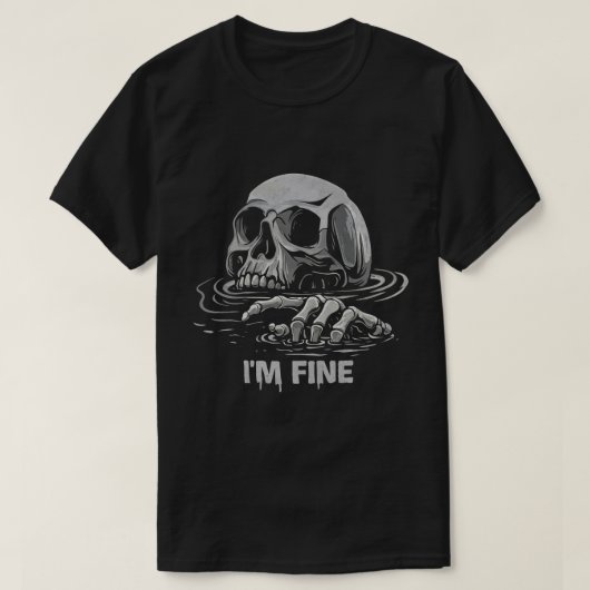 Ik Ga Prima Skelet Verdrinken T-shirt (Design voorkant)