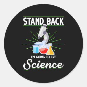 Ik ga proberen de biologie van de wetenschap uit t ronde sticker