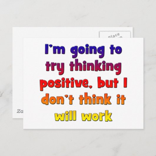 Ik ga proberen positief te denken, briefkaart (Voorkant / Achterkant)