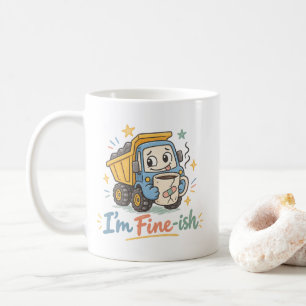 “Ik Ga Redelijk” Grappige Vuilniswagen Die Koffie Koffiemok