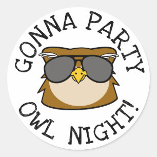 Ik ga 's nachts 's een feest vieren ronde sticker