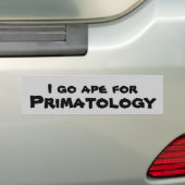 Ik ga solliciteren naar primatologie bumpersticker (Op auto)