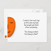 Ik ga sterven - een glimlach sturen - grappig Brie Briefkaart (Voorkant / Achterkant)