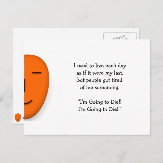 Ik ga sterven - een glimlach sturen - grappig Brie Briefkaart (Voorkant / Achterkant)