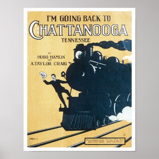 Ik ga terug naar Chattanooga Tennessee Songbook C Poster (Voorkant)