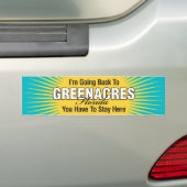 Ik ga terug naar (Greenacres) Bumpersticker (Op auto)