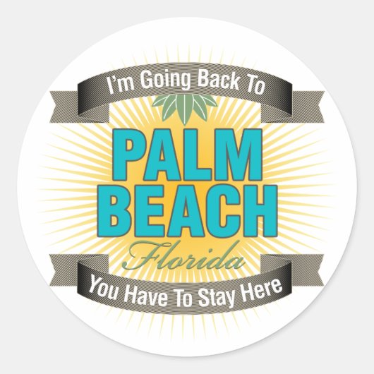 Ik ga terug naar (Palm Beach) Ronde Sticker (Voorkant)