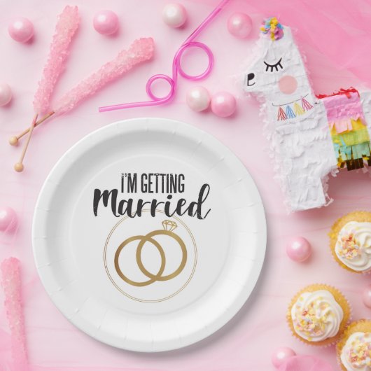 Ik ga trouwen papieren bordje (Feest)
