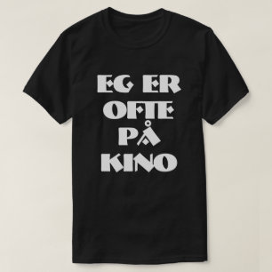 Ik ga vaak naar de film in Noors zwart T-shirt