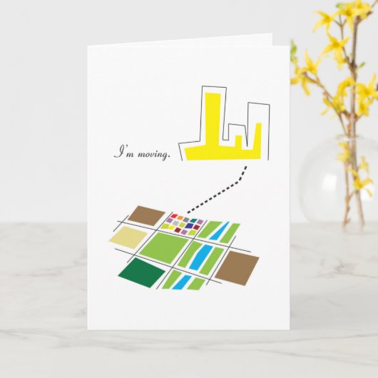 Ik ga verhuizen. kaart (Gele Bloem)