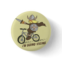 Ik ga Viking Funny Wordplay Flair Button