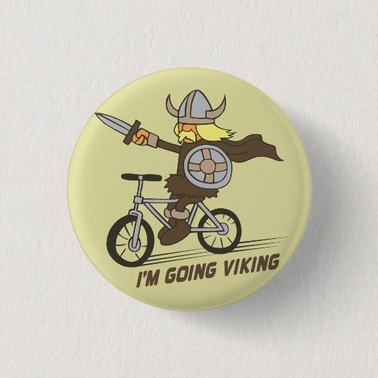 Ik ga Viking Funny Wordplay Flair Button (Voorkant)