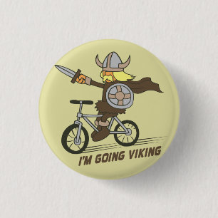 Ik ga Viking Funny Wordplay Flair Button