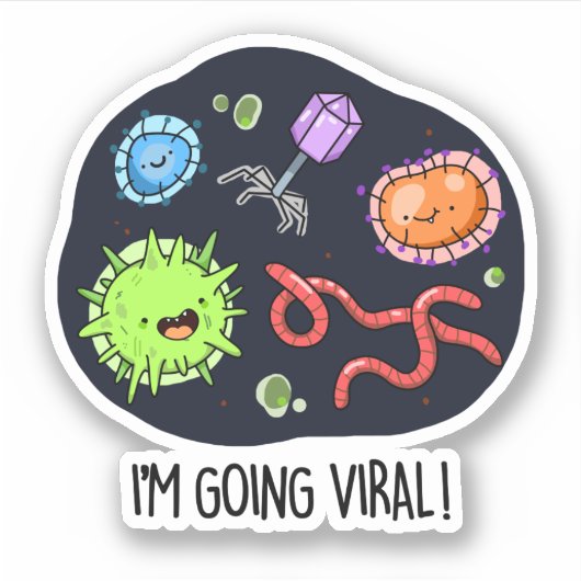Ik ga Viral Funny Virus Pun Sticker (Voorkant)