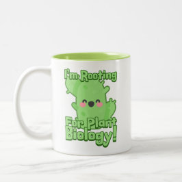 Ik ga voor Plant Biology! Schattigee cactus woords Tweekleurige Koffiemok
