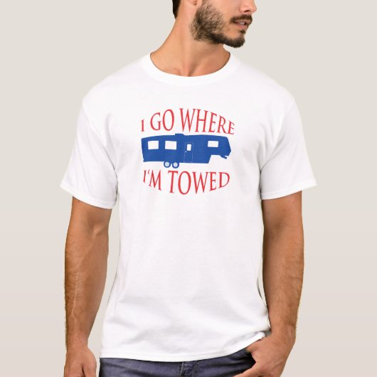 Ik ga waar ik gesleept ben. t-shirt (Voorkant)