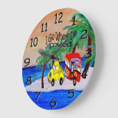 ik ga waar ik gesleepte camper wall klok ben (Hoek)