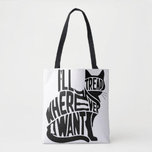 Ik ga waar ik wil. Grappige kat Tote Bag