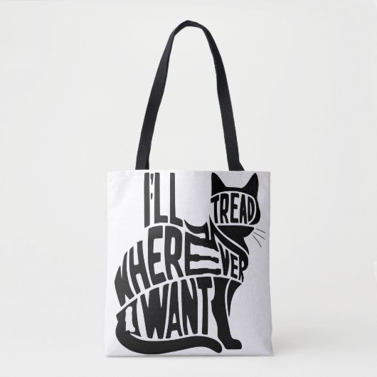 Ik ga waar ik wil. Grappige kat Tote Bag (Voorkant)