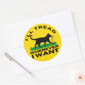 Ik ga waar ik wil ronde sticker (Envelop)