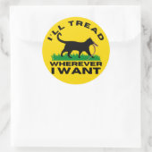 Ik ga waar ik wil ronde sticker (Tas)