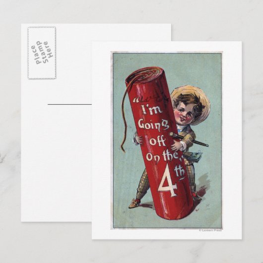 Ik ga weg op het vierde nummer 1 briefkaart (Voorkant / Achterkant)