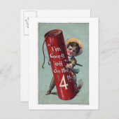 Ik ga weg op het vierde nummer 1 briefkaart (Voorkant / Achterkant)